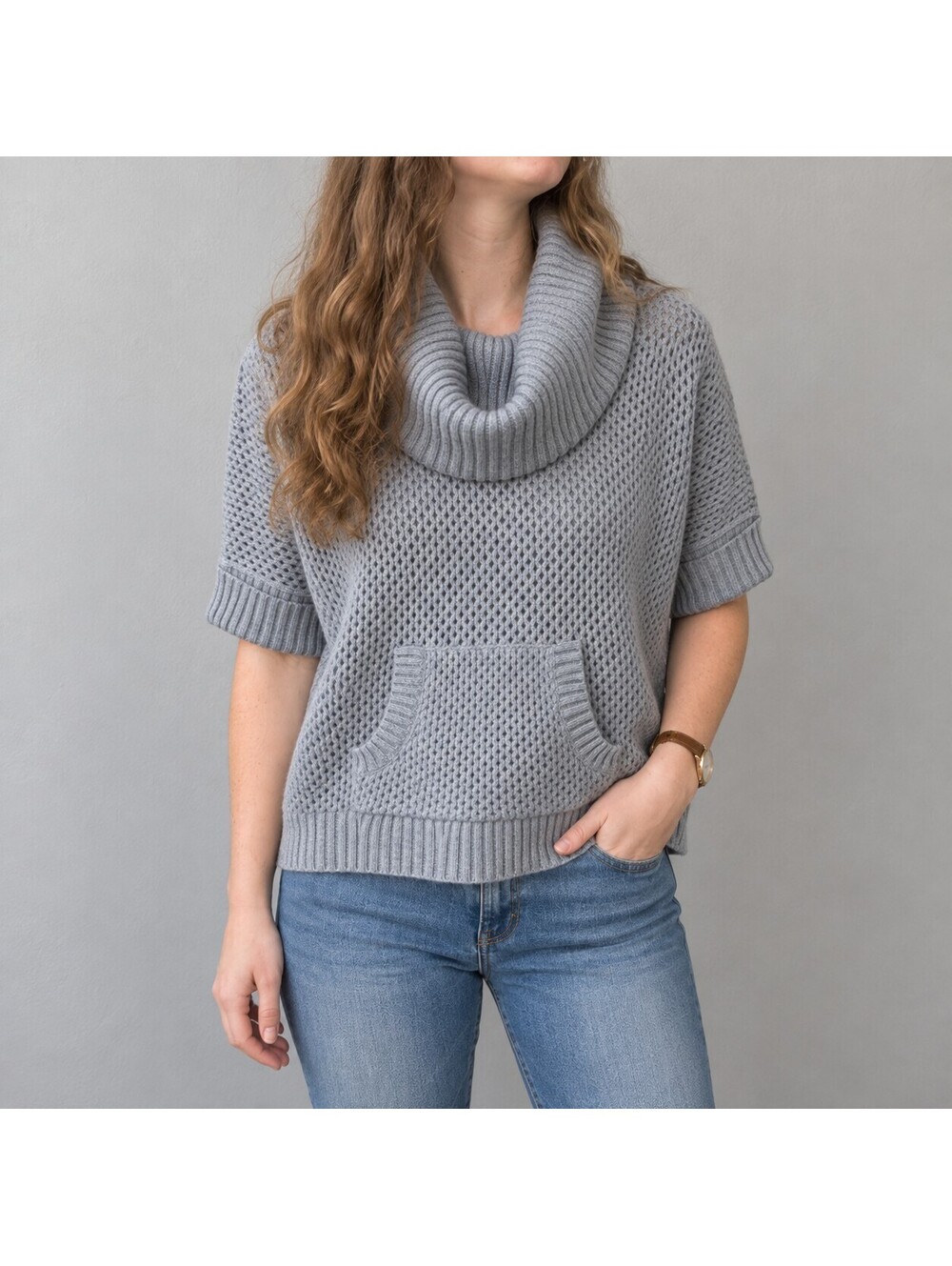Bcbgmaxazria Eddy Cashmere Wool Gray Sweater Women One Size